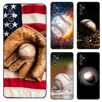 бейзболен основен топката Спортно Класическото изображение на Черен Калъф От Tpu За Samsung Galaxy F23 M12 M22 M23 M32 4G M52 5G M30S M21 A04s