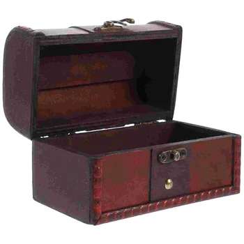 Кутии за бижута Ретро контейнер за съхранение на Ретро Пират съкровище Дървен калъф