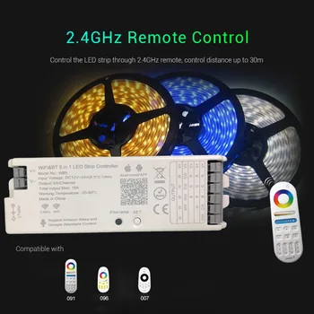 WiFi 5 в 1 Led Контролер на Hristo Алекса Google Home Гласово Управление на RGB RGBW CCT Led Лента-Слаби Син зъб APP RF Дистанционно 12V 24V