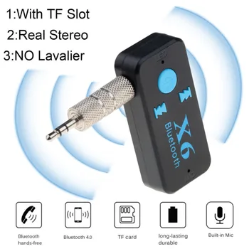 3.5 Мм Aux Bluetooth Хендсфри Автомобилен Комплект Безжична Аудиоприемник A2Dp TF Карта Mp3 Музикален Трансмитер за Автомобил на Динамиката на Mp3 Плейър