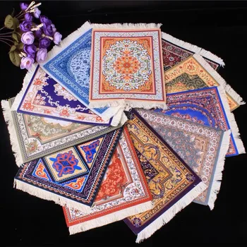 Персийски килим с тъкани цвете, малка поставка, Мини-нескользящий изискан подложка за маса, подложка за мишка, интериор на маса за хола, офис