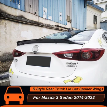 За Mazda 3 Седан 2014-2022 R Стила На Задната Част На Капака На Багажника Автомобили Спойлер Утиный Опашката Устна Крила Черно-Бял Външен Тунинг Аксесоари Част