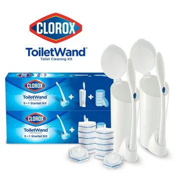 Система за почистване на тоалетна хартия Clorox и еднократна употреба, тоалетна, 2 бр.