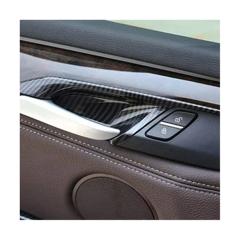 4ШТ Вътрешна Врата копчето на колата Тампон на купата за BMW X5 F15 X6 F16 2014-2018 Рамка на таблото Подлакътник Декоративна стикер Carbon
