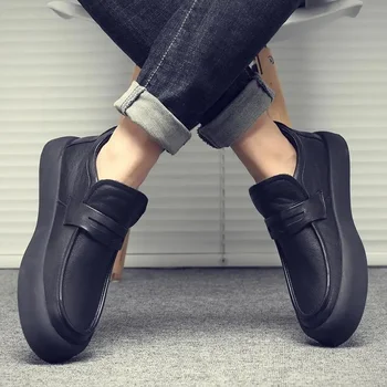 Кожени обувки на висок ток, Мъжки Есенна Новост 2023 година, Новият мъжки Официално облекло, Бизнес Черни Ежедневни обувки Martin, Мъжки обувки С