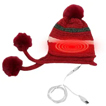 Дамски шапка с топъл, Преносима мека зимна шапка, Топли възли шапки, акумулаторна Мултифункционална зимна шапка с топъл, Привлекателна множество
