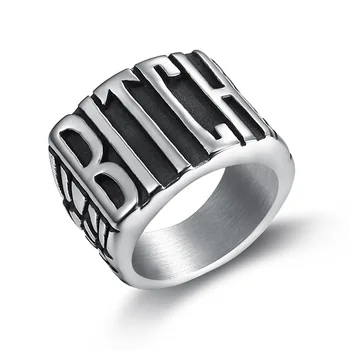 Ретро персонализирани кормило минималистское женски пръстен от титанов са се превърнали в ретро стил от неръждаема стомана улично пръстен